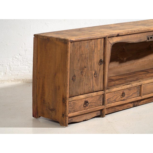 Low Antique Chinese Pine Sideboard For Sale - Image 4 of 13