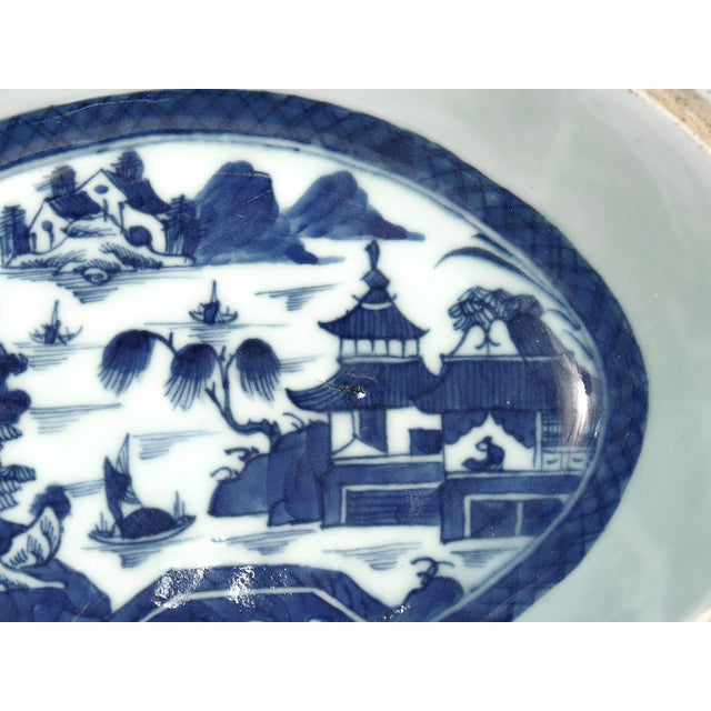 Antique Chinese Export Porcelain Canton Pattern Covered Vegetable Dish For Sale - Image 13 of 15