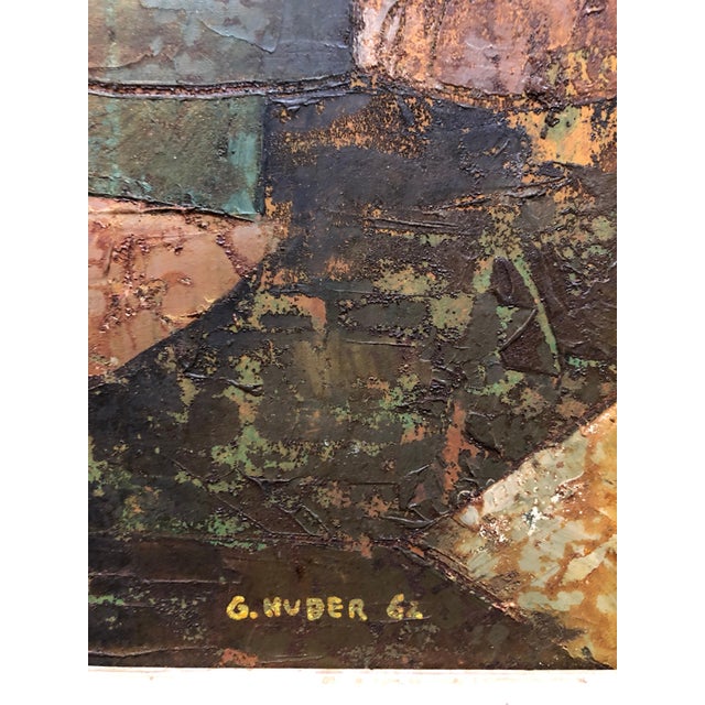 Giovanni Huber, 1960s Italian Futurist Abstract Oil Painting For Sale - Image 4 of 5