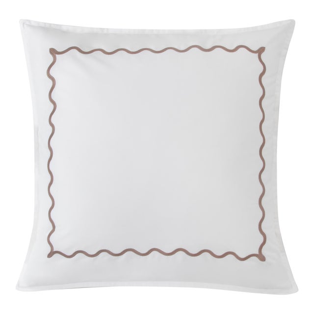 Erin Gates x Kassatex Ripple Euro Shams in Taupe, Set of 2 For Sale