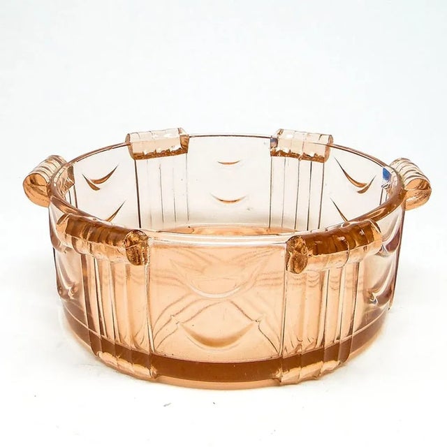 Pink Art Nouveau German Bowl from Stoelzle, 1930s For Sale - Image 8 of 8