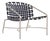 Brown Jordan Kantan Aluminum Suncloth Lounge Chair, Dove frame with Marine fabric For Sale