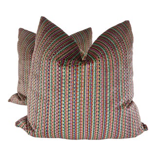 Schumacher "Downtown Velvet" in Byzantine 22" Pillows-A Pair For Sale