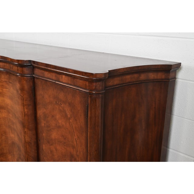 Baker Furniture Georgian Inlaid Flame Mahogany Sideboard or Bar Cabinet For Sale - Image 10 of 14