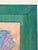 1980s “Express Yourself” Vintage 1989 Tom Roll Abstract Mixed Media Painting in Teal Frame, 18" X 20" For Sale - Image 5 of 9