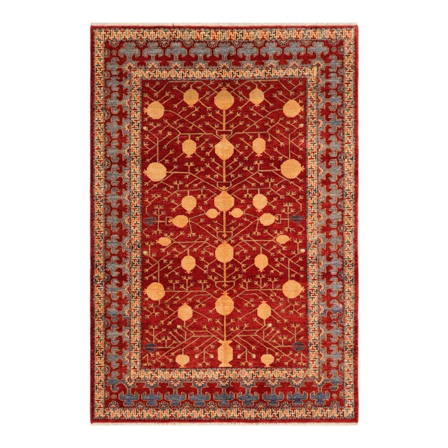 1980s 1980s Vintage Kazak Red/Blue Wool Rug - 6'10'' X 9'6'' For Sale