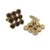 Art Deco 1960s Gold-Tone Brass Topaz Rhinestone Cufflinks, Unisex For Sale - Image 4 of 5