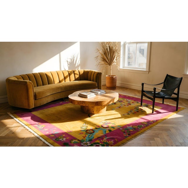 Textile 1920s Chinese Art Deco Carpet ( 7'9" x 9'6"- 235 x 290 cm ) For Sale - Image 7 of 9