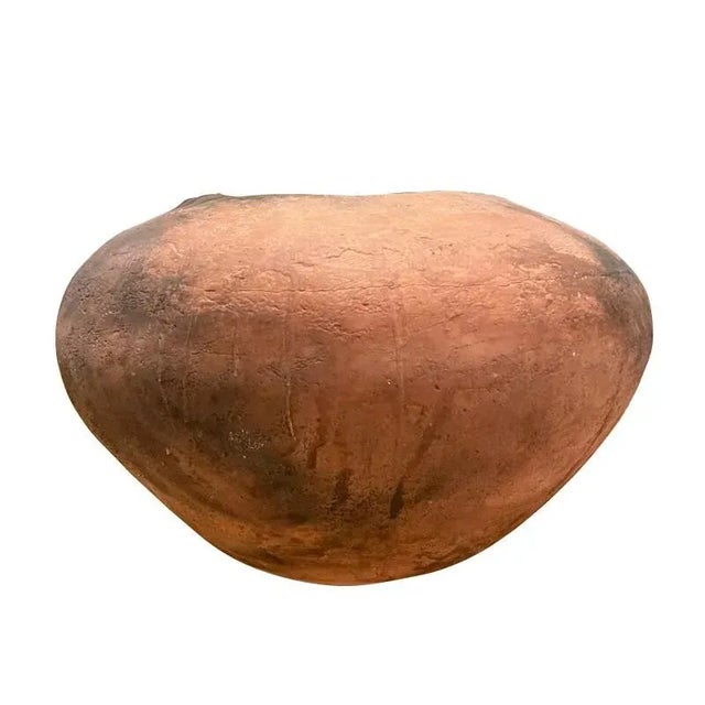 Mid-Century Modern Large Mid-Century Modern Mexican Terracotta Sculpted Vessel For Sale - Image 3 of 5