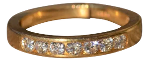 The Remington: Ladies 14 K Gold and Diamond Partway Stackable Band