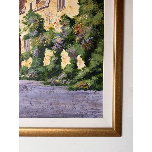 1980s Fred Dettmann (1945–2022) German-American Impressionist European Cottage Landscape Oil on Masonite Painting For Sale - Image 10 of 13