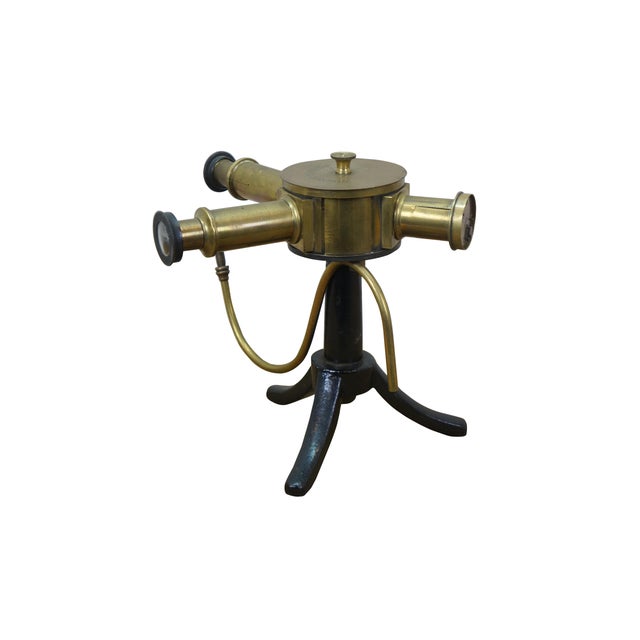Antique Griffin London brass scientific laboratory spectroscope used to separate light into its spectral components (a...