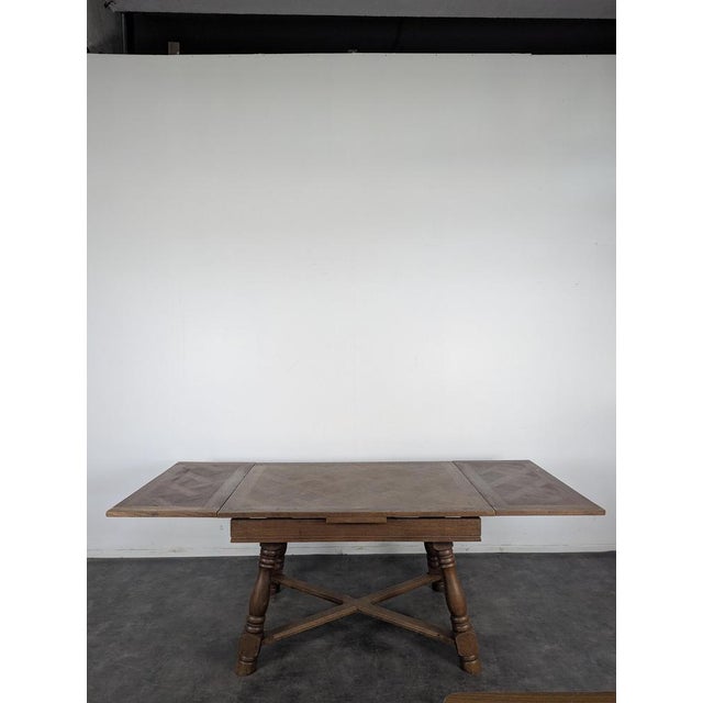 Swiss Oak Table with Italian Extension For Sale - Image 4 of 7