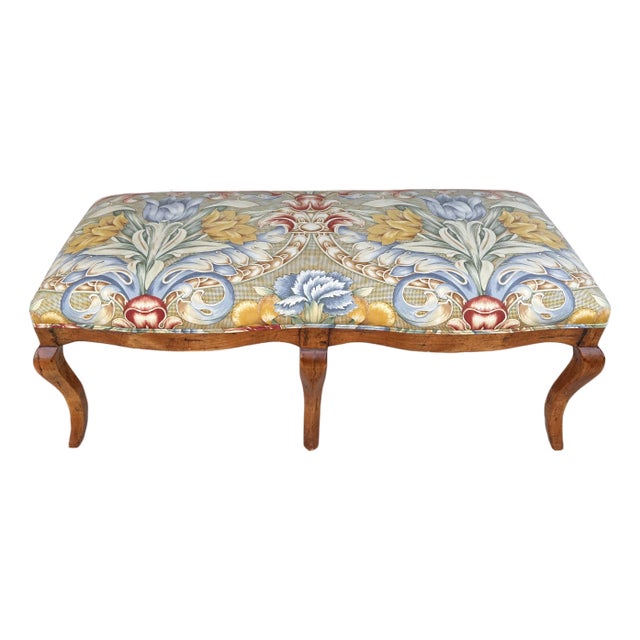 Donghia Traditional Upholstered Wooden Bench From 90's For Sale