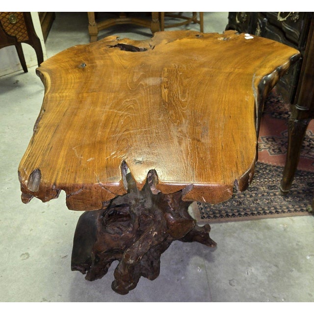 Wood Carved Olive Wood Root Table, 1930s For Sale - Image 7 of 10