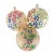 Lot 3 Vintage Handblown Made Italy Glass Floral Glitter Ornaments Christmas For Sale