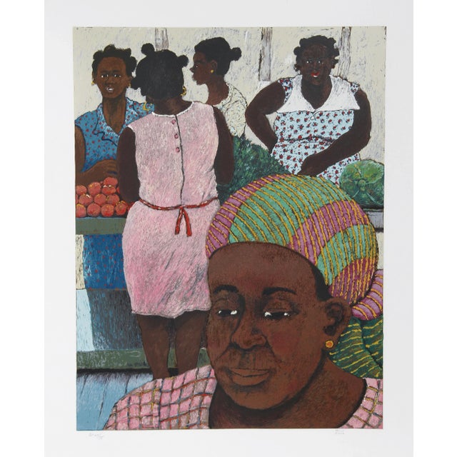 Modern David Azuz, Women of Guadeloupe, Lithograph For Sale - Image 3 of 3