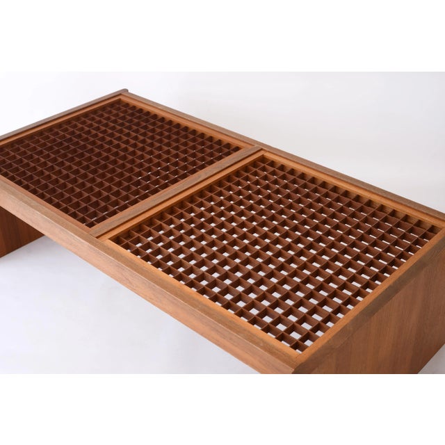 Komfort Vintage Danish Komfort Lattice Pattern Teak Glass Coffee For Sale - Image 4 of 10