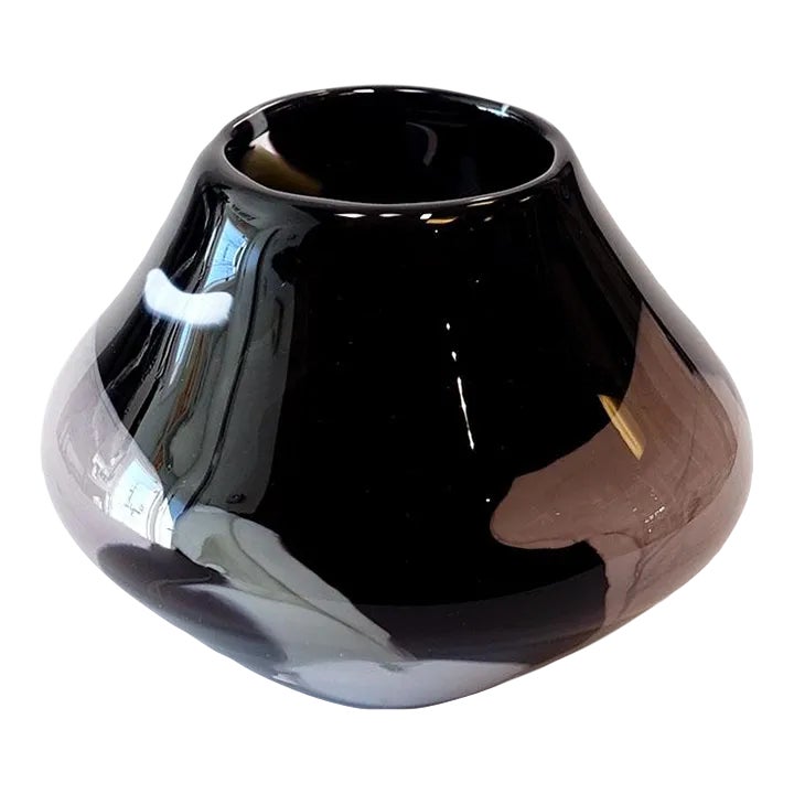 Contemporary Jesse Reece Abstract Expressionist Glass Vase | Chairish