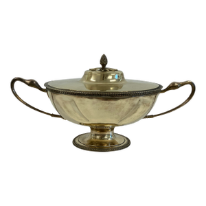 Vintage Silver-Plated Two-Handled Covered Tureen With Lid