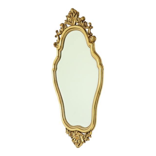 Glass French Gold Leaf Gilded Crested Mirror, 1950s For Sale - Image 7 of 15