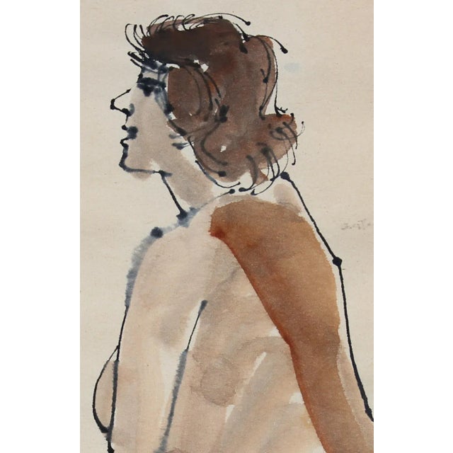 This 1965 ink and watercolor on paper nude figure is by Oakland artist Rip Matteson (1920-2011). Matteson was educated at...