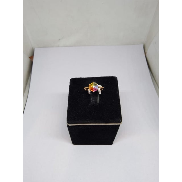 Natural 18k Gold Multi Sapphire Diamond Halo Cocktail Ring, New For Sale In New York - Image 6 of 8