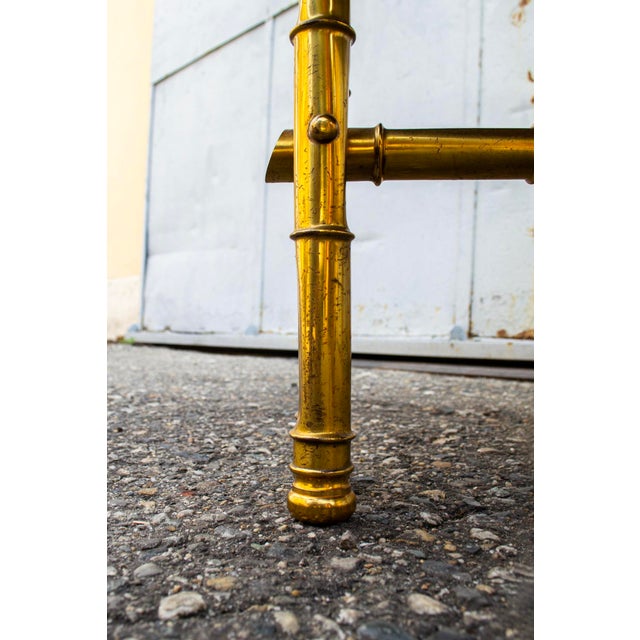 1970s Structure in Worked Brass and Wooden Top, 1970 For Sale - Image 5 of 6