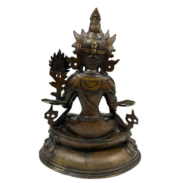 Antique Tibetan Bronze Bodhisattva Tara (Du Mu) Statuary For Sale - Image 9 of 12