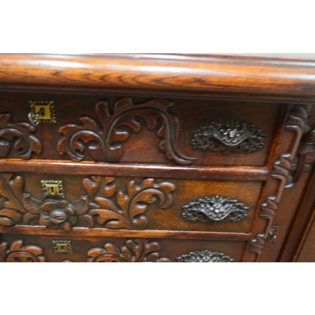 Antique Oak 1800's Sideboard For Sale - Image 11 of 12