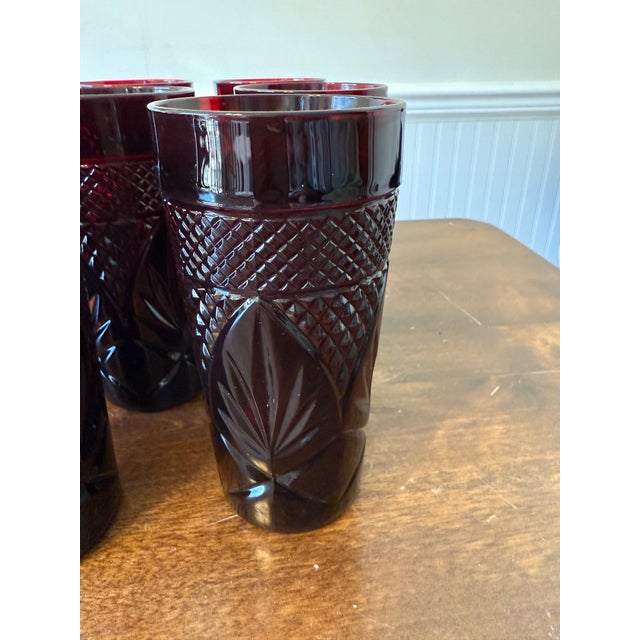 Mid-Century Modern Mid 20th Century Traditional Cristal D’Arques Durand Ruby Red Tumblers - 11pcs For Sale - Image 3 of 12