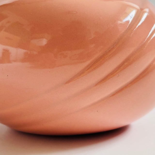 Postmodern Embossed Pink Ceramic Vase For Sale In San Francisco - Image 6 of 8