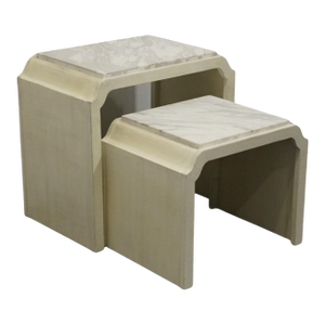 Hooker Furniture Off White Coastal Contemporary 26" Granite Top Nesting Tables