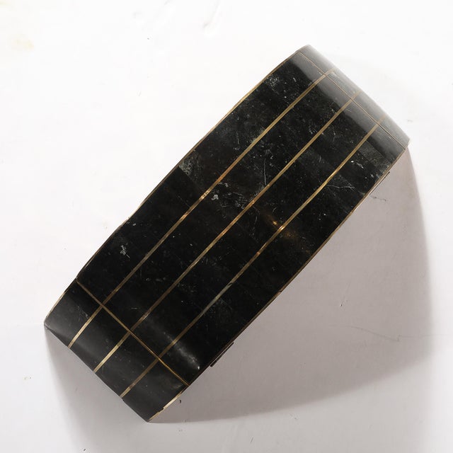 Mid-Century Tessellated Marble Demilune Box by Celerie Kemble for Maitland Smith For Sale - Image 11 of 13