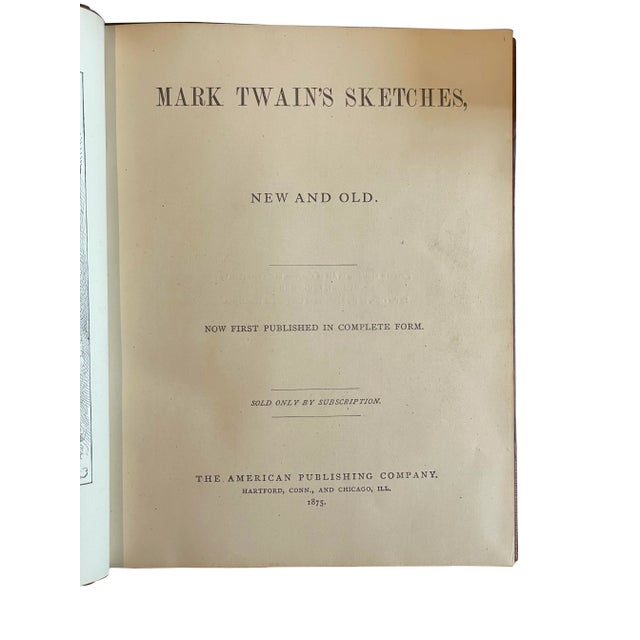 Late 19th Century First Edition by Mark Twain - 'Sketches, New and Old' Leather Bound, 1875 For Sale - Image 5 of 6