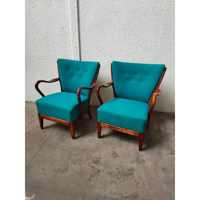 Wood Mid-Century Swedish Fabric and Wood Armchair, 1980 For Sale - Image 7 of 7