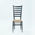 Italian highback chair in ebonised wood with straw seat, Italy 1970s. Clearly in the manner of Chiavari, Gio Ponti...