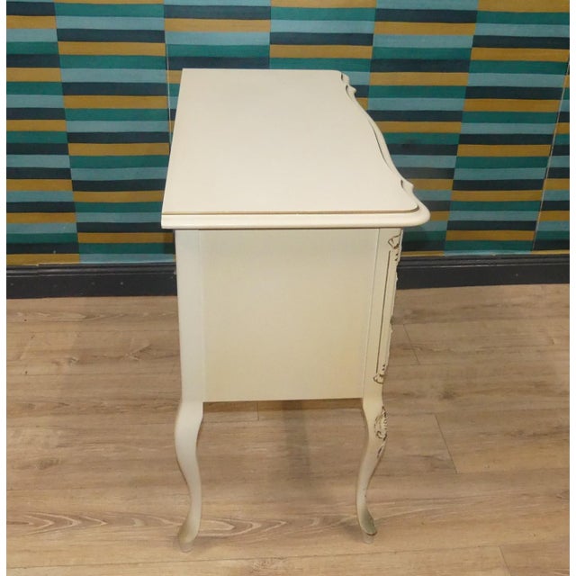 Wood Chippendale White Gold Three Drawers Chest of Drawers, 1960s For Sale - Image 7 of 12