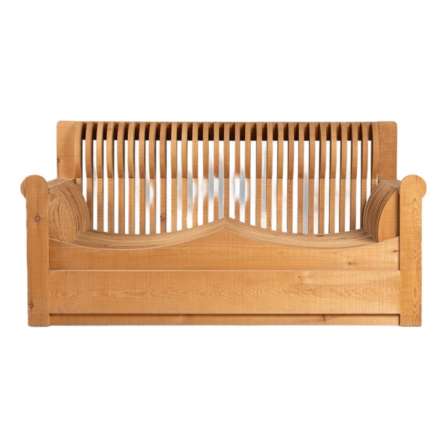 Vintage Italian Two-Seater Sofa by Mario Ceroli for Poltronova, 1970s For Sale