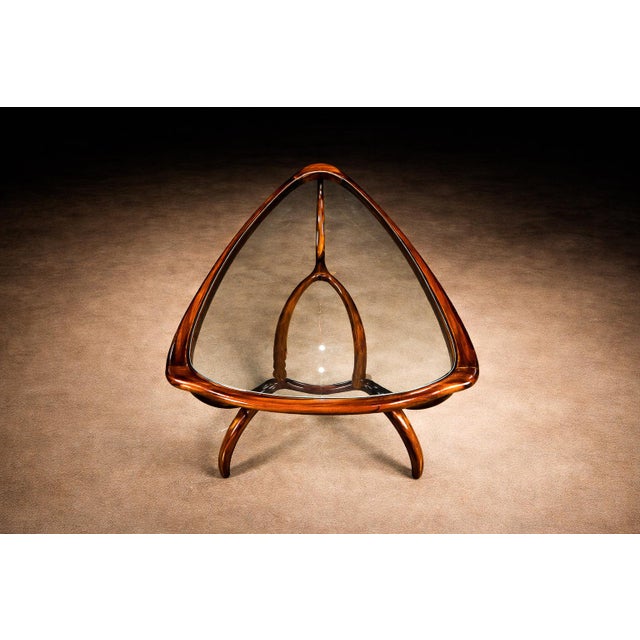 Giuseppe Scapinelli “Egg” Coffee Table in Caviuna Wood & Glass by Giuseppe Scapinelli, Brazil, 1950s For Sale - Image 4 of 15