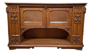 Large Antique 20th Century Gothic Oak Sideboard