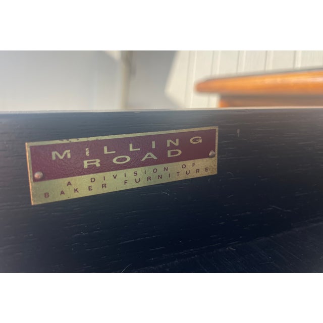 Wood Baker Furniture Desk or Writing Table With Bamboo Chinoiserie Fretwork For Sale - Image 7 of 14