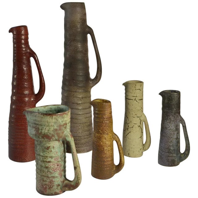 Mid-Century Ceramic Studio Vases in Muted Colors, Set of 6 For Sale - Image 17 of 17