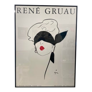1970s Rene Gruau Le Rouge Baiser Lithograph For Sale