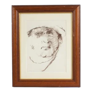 1960s Charcoal Portrait Drawing by James L. Bruch