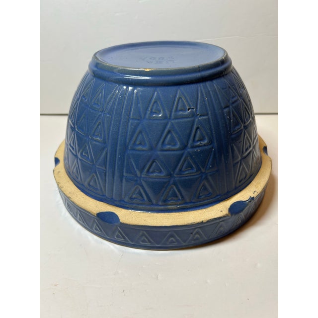 Ceramic Vintage Stoneware Periwinkle Glazed Mixing Bowl For Sale - Image 7 of 11