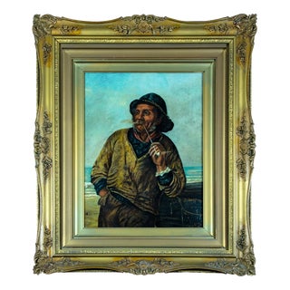 F. C. Cole, Old Salt Sailor Portrait, 1903, Oil on Canvas For Sale