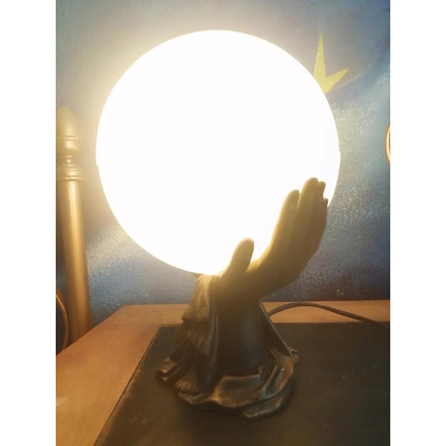 Vintage Art Deco Style French Natural Alabaster Table Lamp For Sale - Image 14 of 18