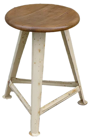 Vintage Industrial Workshop Stool in Steel and Beech in the Style of Rowac, 1930s