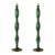1980s Mid Century Modern, Murano Glass Green Floor Lamps - Pair For Sale